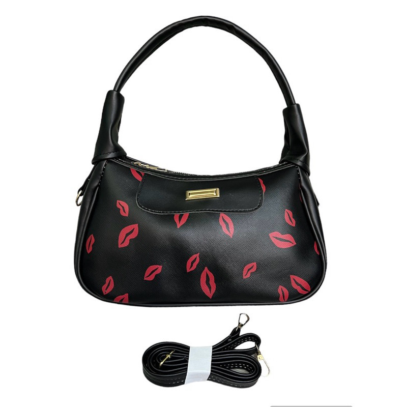 Berkah Tas Collection TAS BAHU SELEMPANG WANITA MOTIF BIBIR PERAHU Premium
