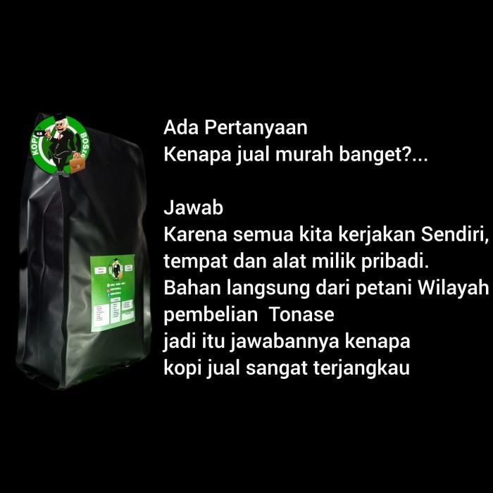 

Biji Kopi Bubuk Robusta Lanang Biji Tunggal 1kg Pagaralam Premium - Biji Utuh, 250 gram