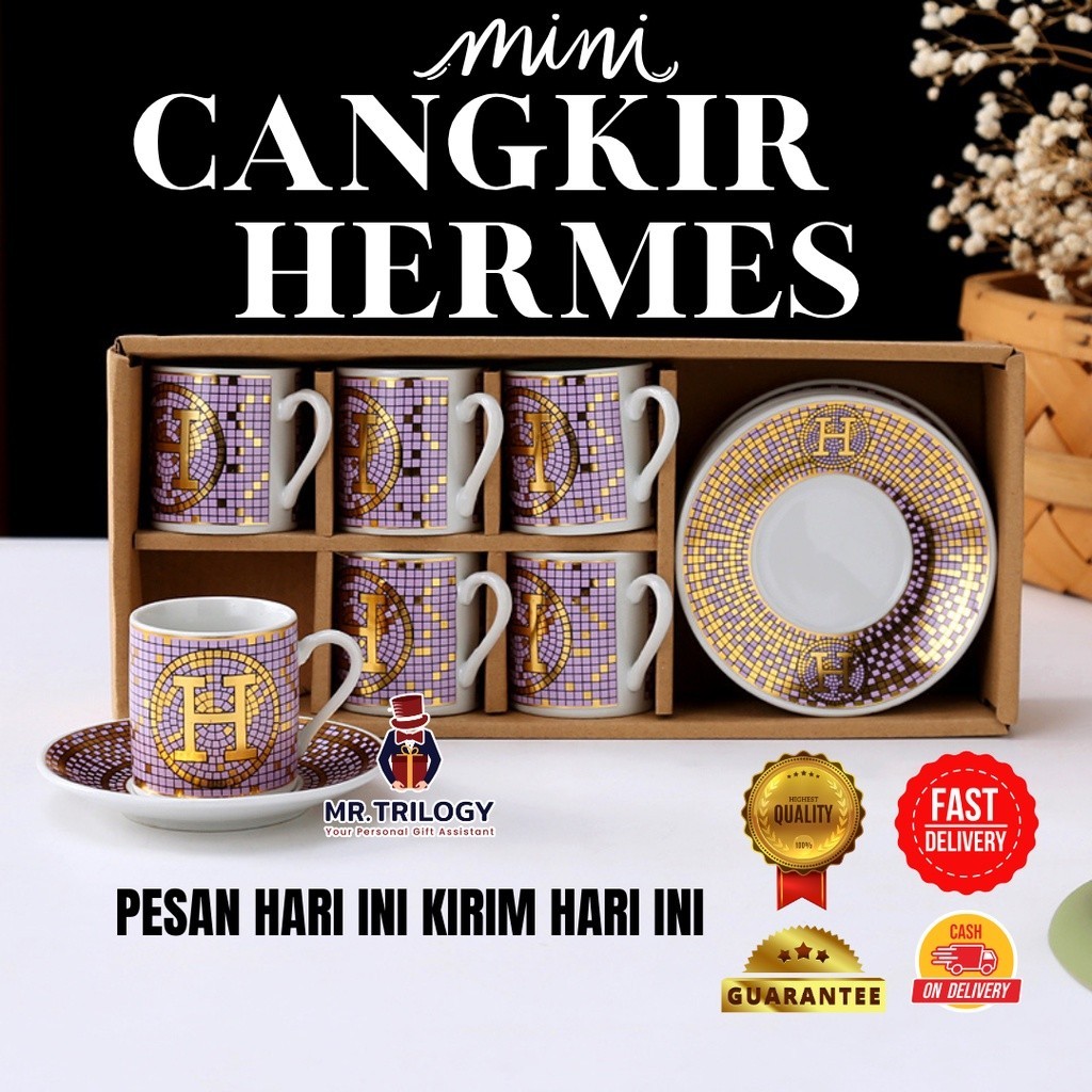 

Hampers Cangkir Set Keramik Tatakan MERK SERIES Souvenir Mug Gelas Teh Kopi Giftset/ Baru Mewah