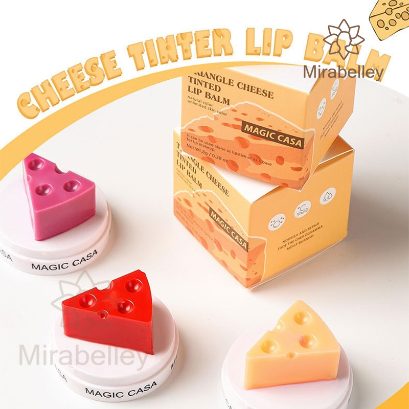 COD⚡ Magic Casa Bentuk Cheese Lip Balm Moisturizing Color Changing Lip Jelly Mirror Lipstik Pengubah