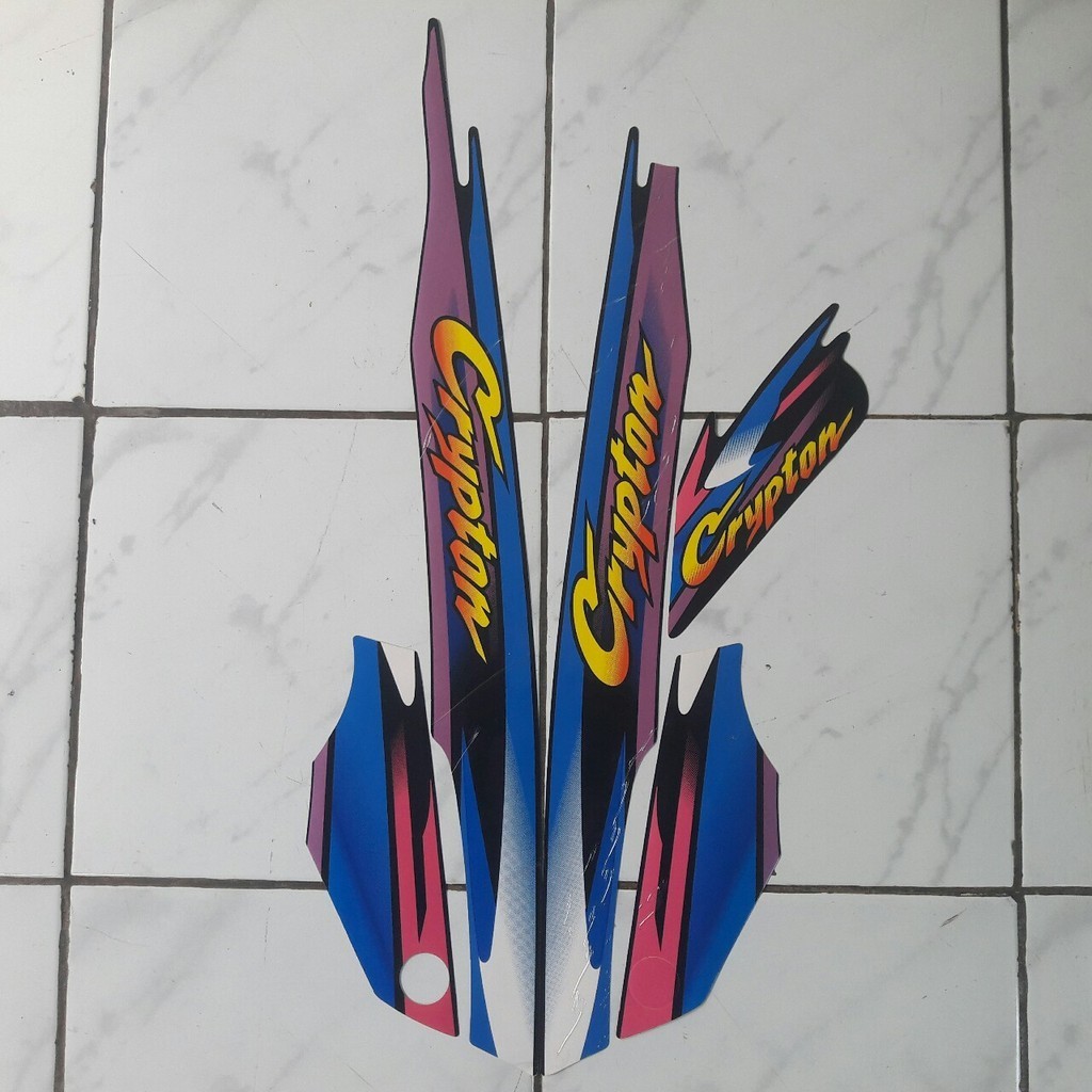 sticker striping motor yamaha crypton 2000 biru