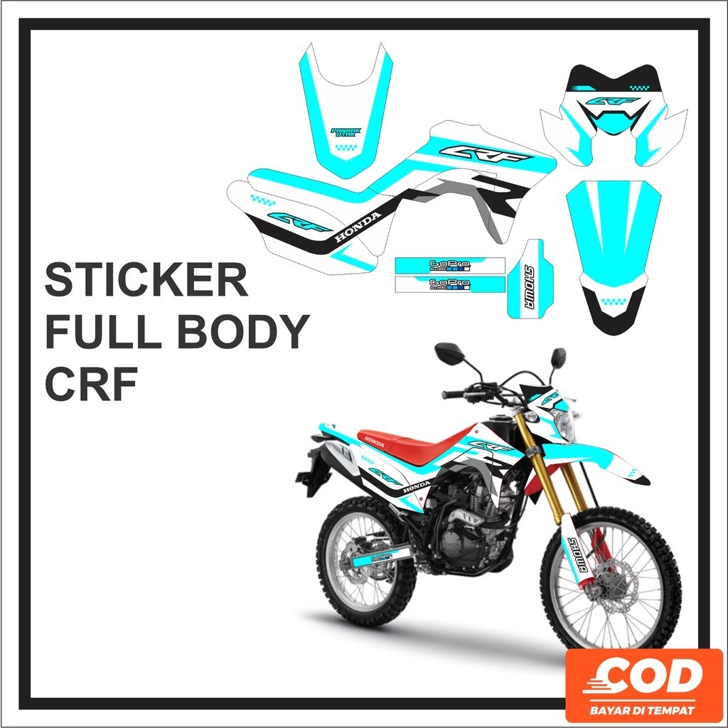 Decal Striping Stiker Variasi Dekal CRF 150 L 150L Full Body FullBody Putih Tosca