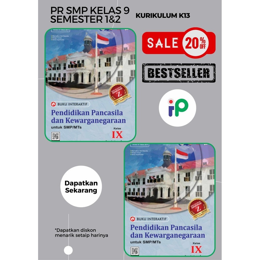 Buku Pr/Lks PPKN K13 SMP/MTS Kelas 9 Semester 1&2 Intan pariwara Tahun 2024 Terbaru