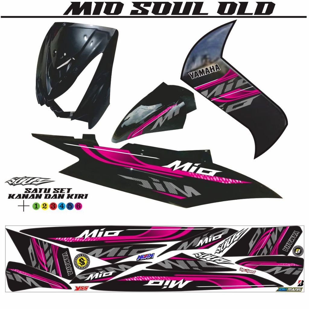 VARIASI VARIASI STRIPING MOTOR MIO SOUL OLD / STIKER MIO SOUL KARBU STRIPING VARIASI