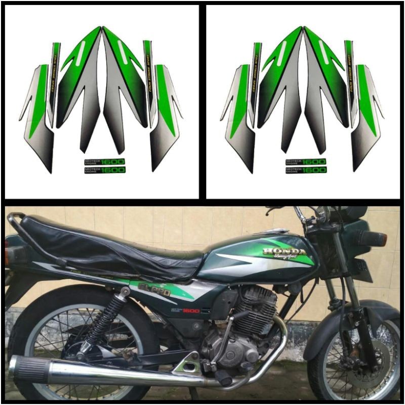 STIKER STRIPING LIS LES POLET PLAT PLISIR BODY MOTOR HONDA GL PRO 1996 NEOTECH HIJAU