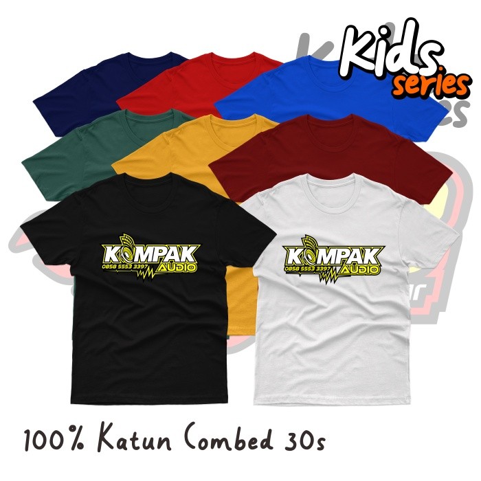 Baju Kaos Anak Distro Kompak Audio Katun Combed
