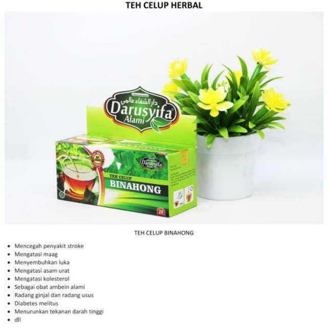 

Teh Celup Daun BINAHONG Obat Herbal Hipertensi Asam Urat Rematik Persendian