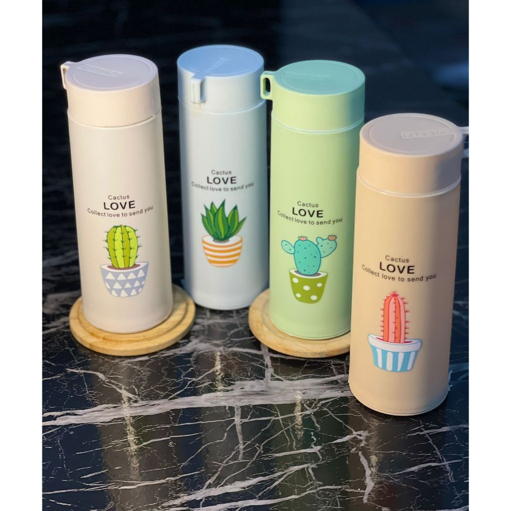 Botol Minum Kaca Kaktus / Tumbler 450 ML (NON BOX)
