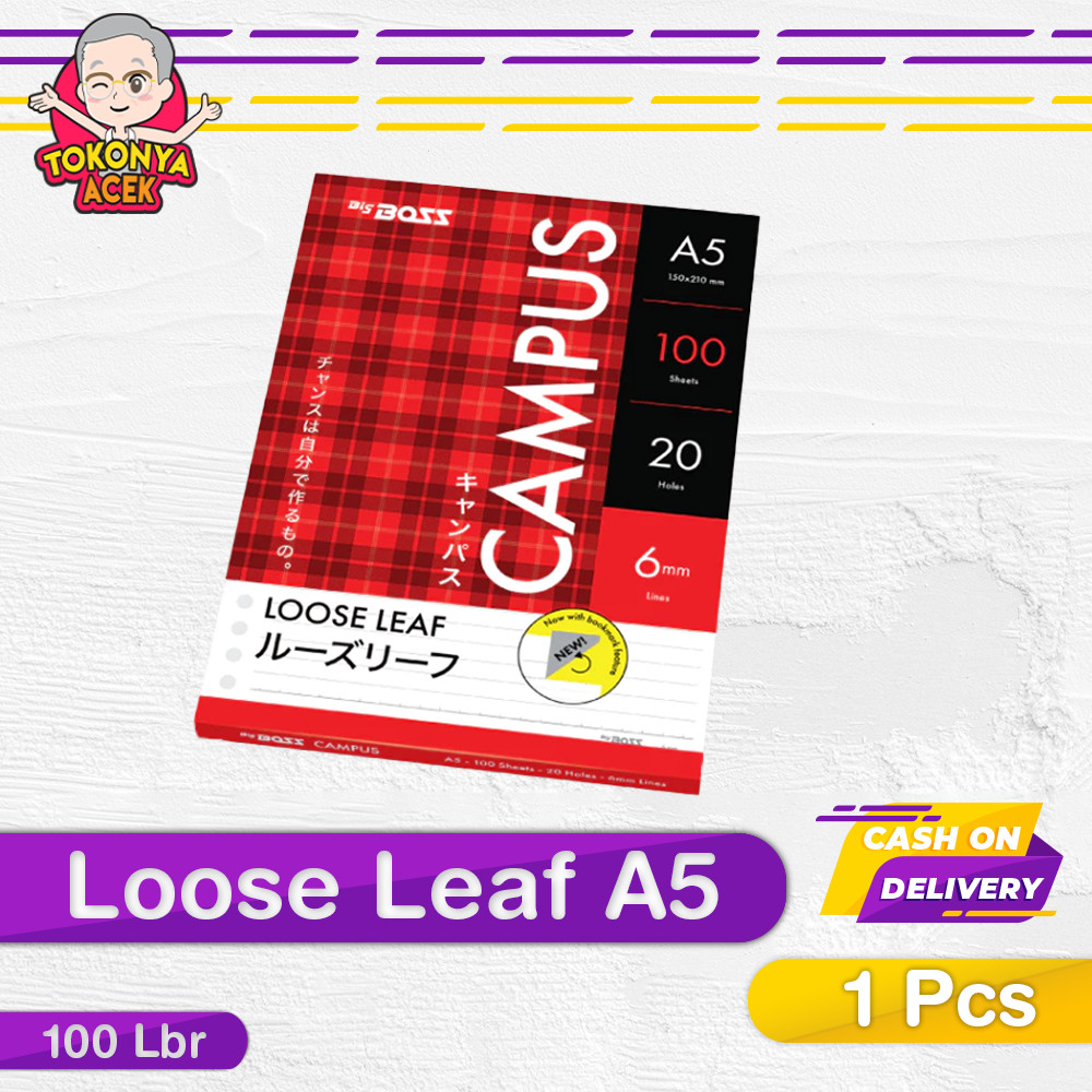 

BigBoss Loose Leaf A5 Bergaris 100 Lembar BBO LL 100 A5