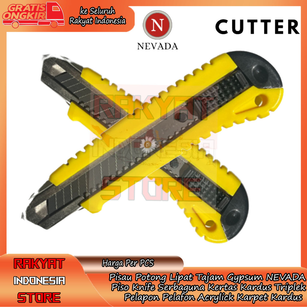 

NEVADA 18 mm Pisau Cutter 18 mm Cuter Kater Besar Jumbo Plastik Pelastik Tebal Knife Knipe Gunting Potong Pemotong Model Geser Autolock Auto Lock Silet MDF Plastik PVC Akrilik Acrylic Triplek cardboard JNA Tajam folding Foldable