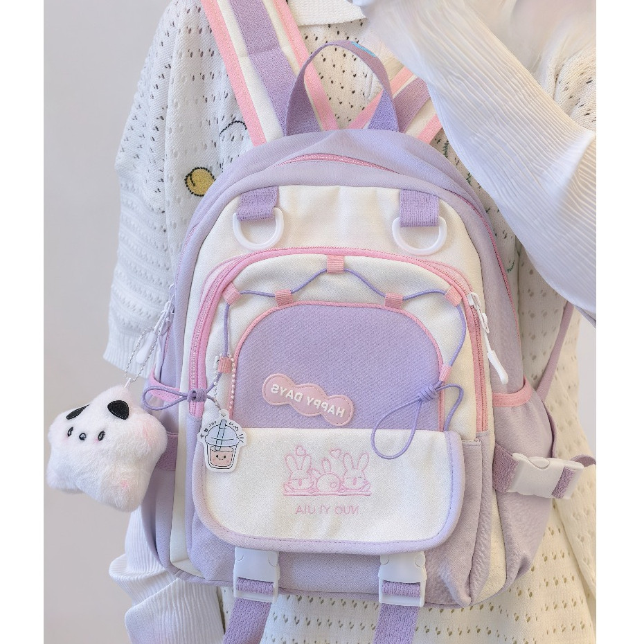 Tas ransel wanita/Tas Ransel Mini Lucu Wanita Gaya Perguruan Tinggi Tas Sekolah berwarna permen back