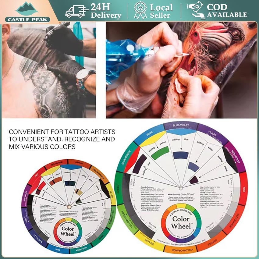 

Palet Warna Tattoo Diameter 14-23.5cm - Color Wheel Panduan Pencampuran Warna, Cocok untuk Desain Grafis & Seni Body Painting