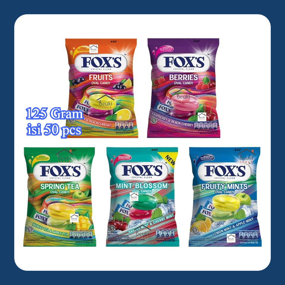 

Permen Fox's Oval 125 grm Bening Berbagai Varian Pilih Rasa berries / fruits / blossom mint / spring tea