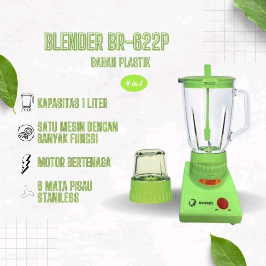 Blender 1 Liter Rinrei Br 622P Pelumat 2in1 Plastik Rinrei Br622P Blender Rinrei Br 622 P