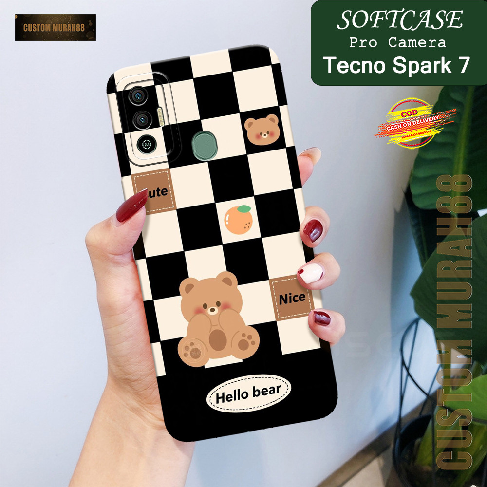 Case Tecno Spark 7 Terbaru - Fashion Case KARTUN  - Casing Hp Tecno Spark 7 - Softcase Pro Camera Te