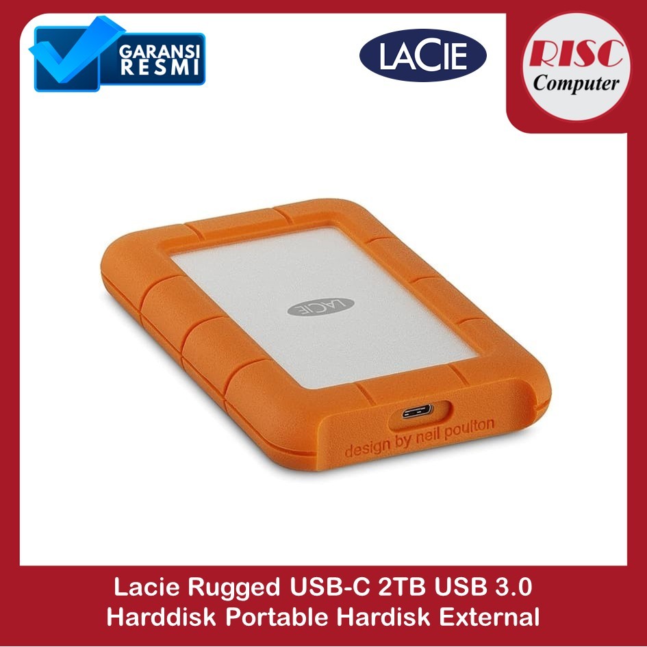 Lacie Rugged USB-C 2TB USB 3.0 Harddisk Portable Hardisk External