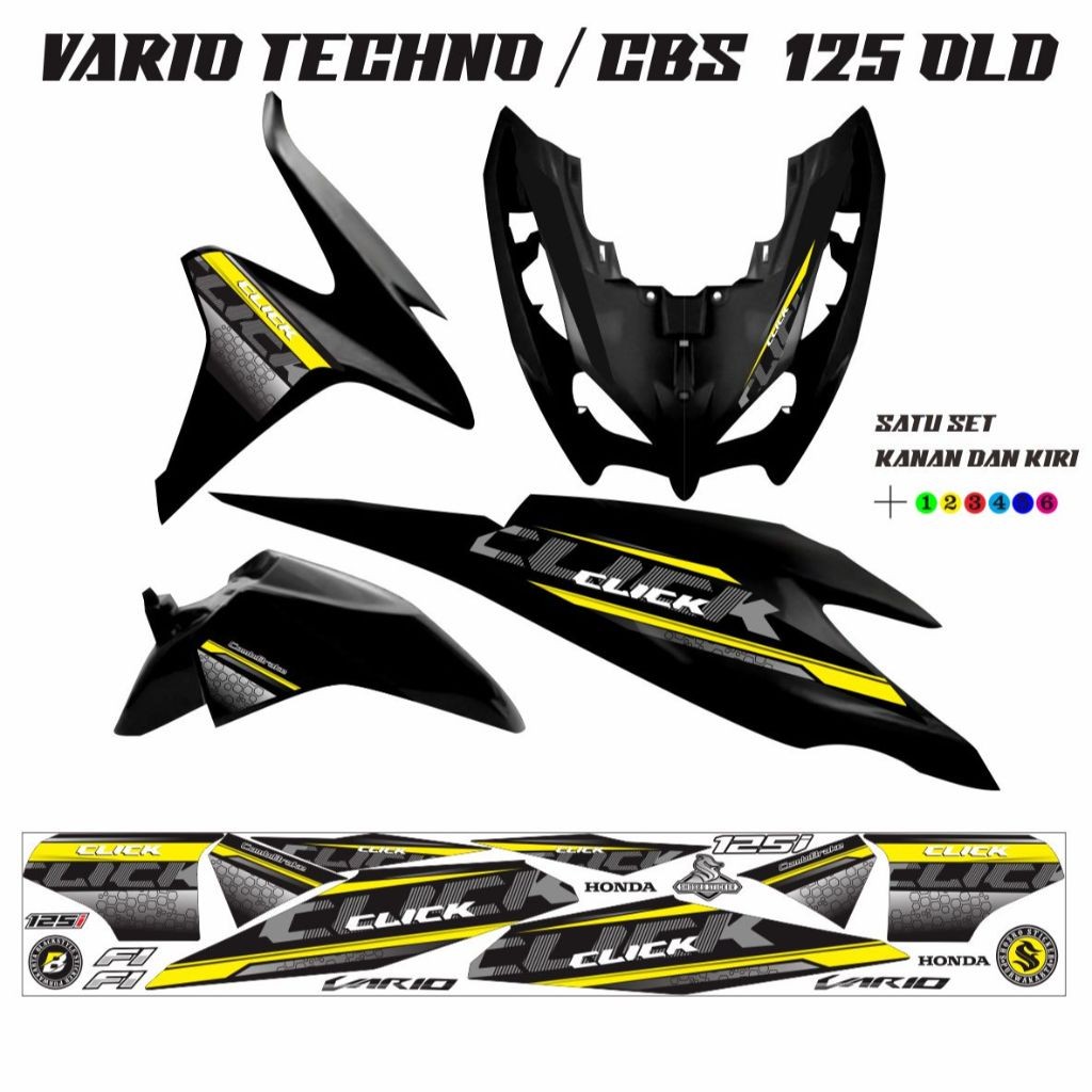 VARIASI MOTOR STRIPING STIKER MOTOR HONDA VARIO 125 TECHNO / CBS VARIASI STIKER LIS VARIO 125 OLD