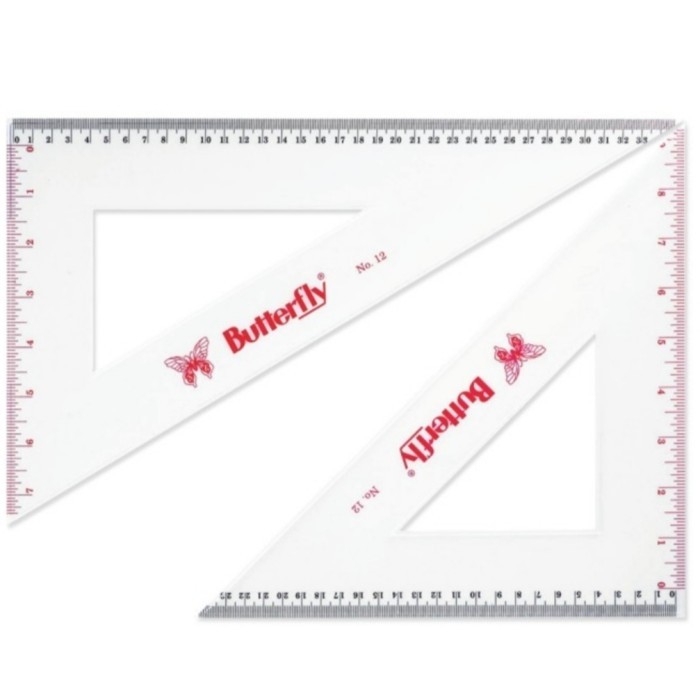 

Penggaris Segitiga Butterfly No.12 / Triangle Ruler / Mistar Segitiga Set Siku