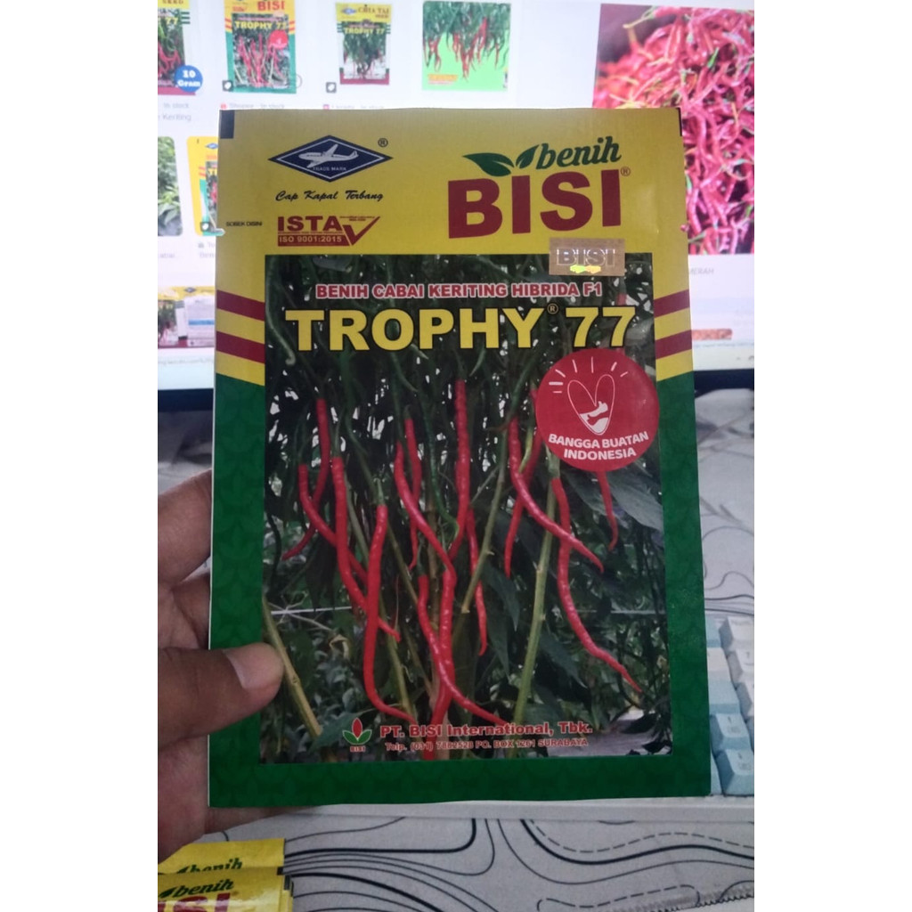 Benih Cabai Keriting F1 TROPHY 77 10gram | Benih Cabe Keriting TROPHY-77 Benih BISI