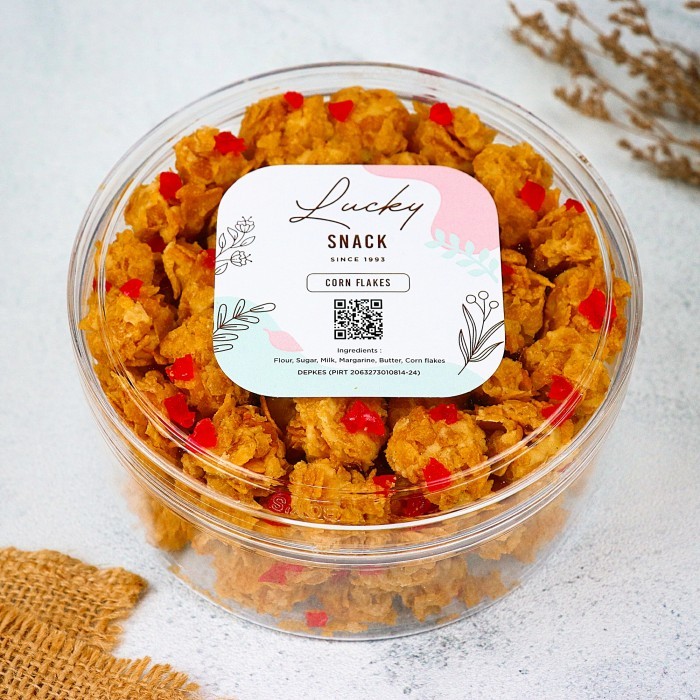 

Kue Kering "CORNFLAKES" Premium Wijsman Wisman Uk 500Gram Toples Bulat
