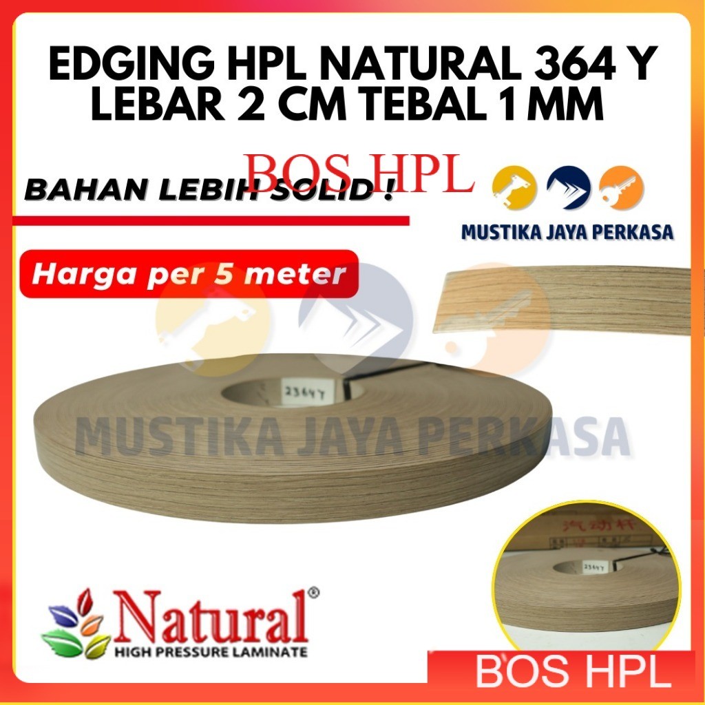 Per 5 Meter Edging HPL Natural NE 364 Y 1x22mm 2 CM Motif Woodgrain