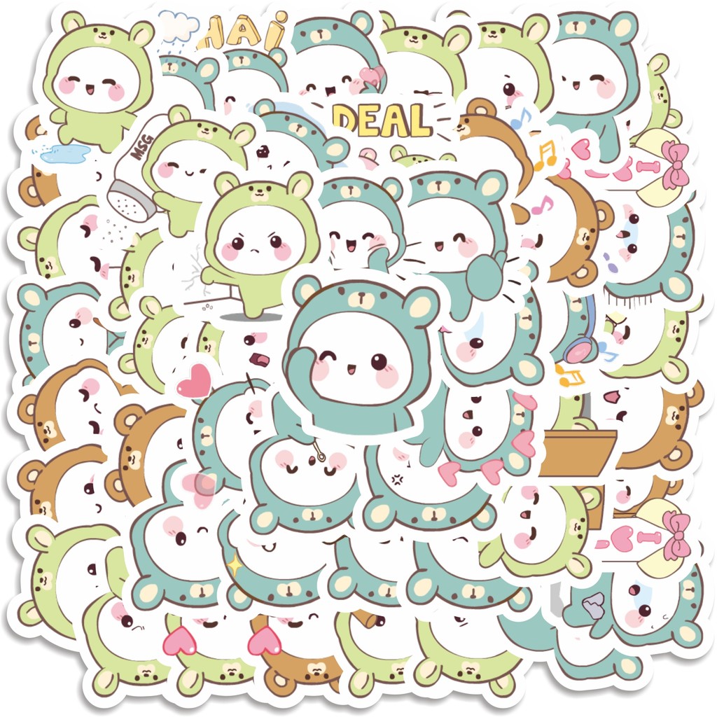 

COD 50 Pcs Stiker Kawaii Bear Cute V7 Lucu Anti Air Untuk Dekorasi Notebook Sepeda Skateboard Handphone