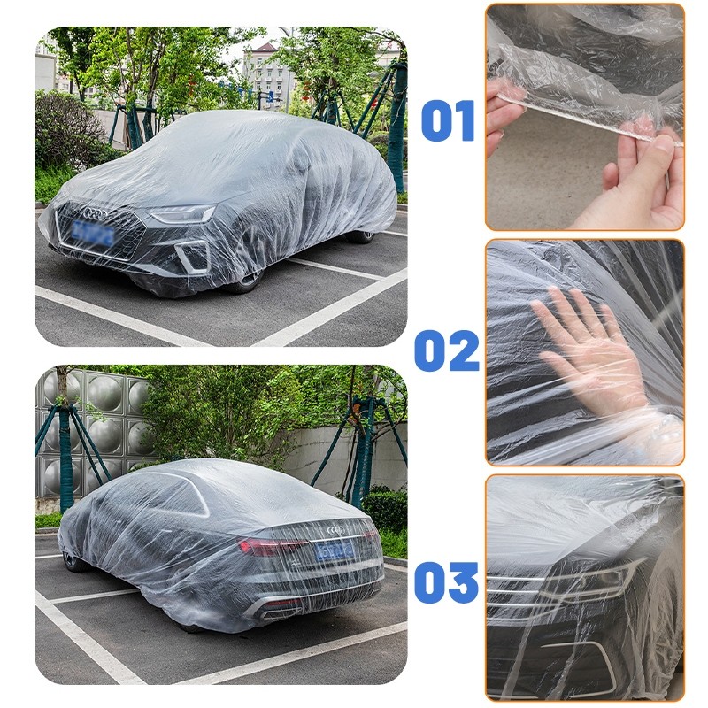 BESTPROMO COVER MOBIL TRANSPARAN SARUNG MOBIL BENING TEBAL PLASTIK WATERPROOF TRANSPARAN TEBAL ANTI