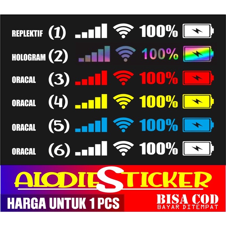 Stiker baterai sinyal wifi