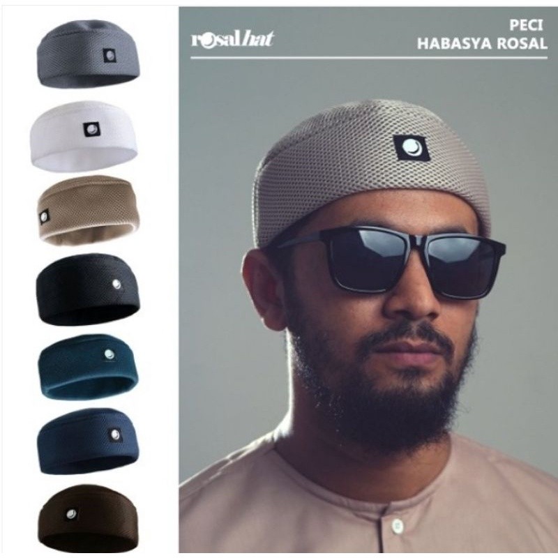 Rosal Peci Habasya Peci Kopiah Songkok Kopeah Topi Haji Sholat Muslim Shalat Santri Desain Unik Leba