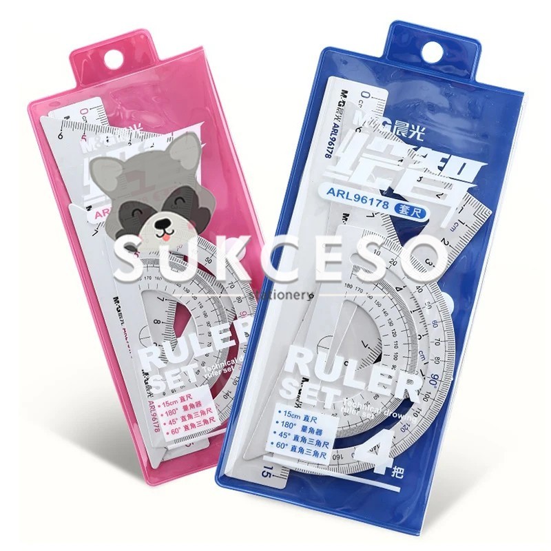 

M&G Alumunium Alloy Ruler Set 4Pcs / Penggaris Geometri Matematika Set