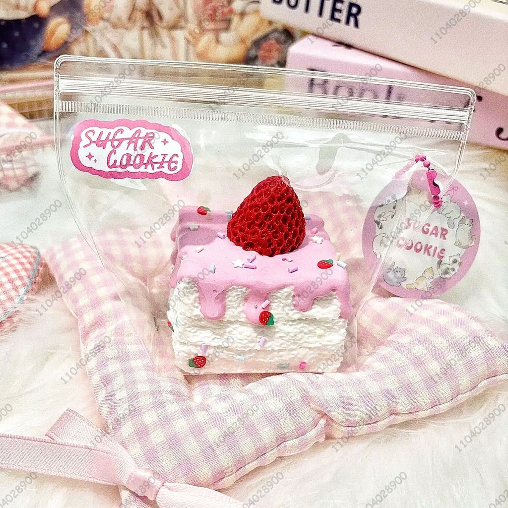 Strawberry Cake Taba Squishy Square Chocolate Cream Cake Dessert Squeeze Toy Mochi Toy Stress Releas