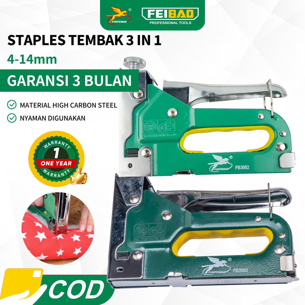 

Feibao Staples Tembak 3 in 1 / Staple Gun 4-14mm / Tembakan Stapler 3in1 / Tools / F66