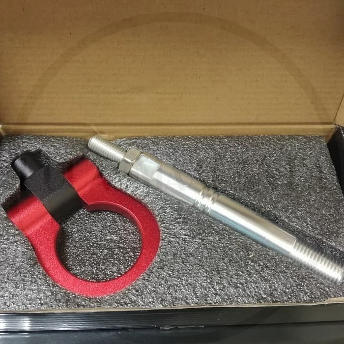 towing hook depan derek mobil datsun go merah hitam biru - silver