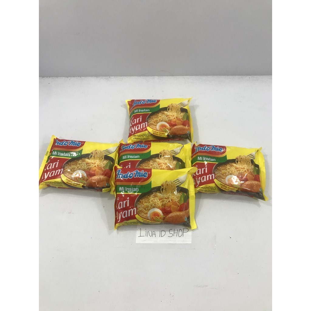 

5 Bungkus - Indomie Mi Instan Rasa Kari Ayam Lengkap Dengan Bumbu Kari Kemasan 72gr