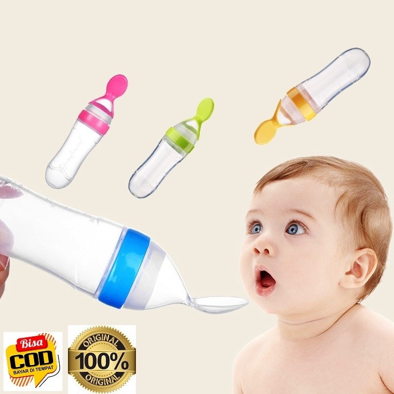 HS-0001 Botol Sendok Makan Bayi MPASI Baby Feeder BPA Free Botol Bayi Silikon Anti Tumpah BEEF