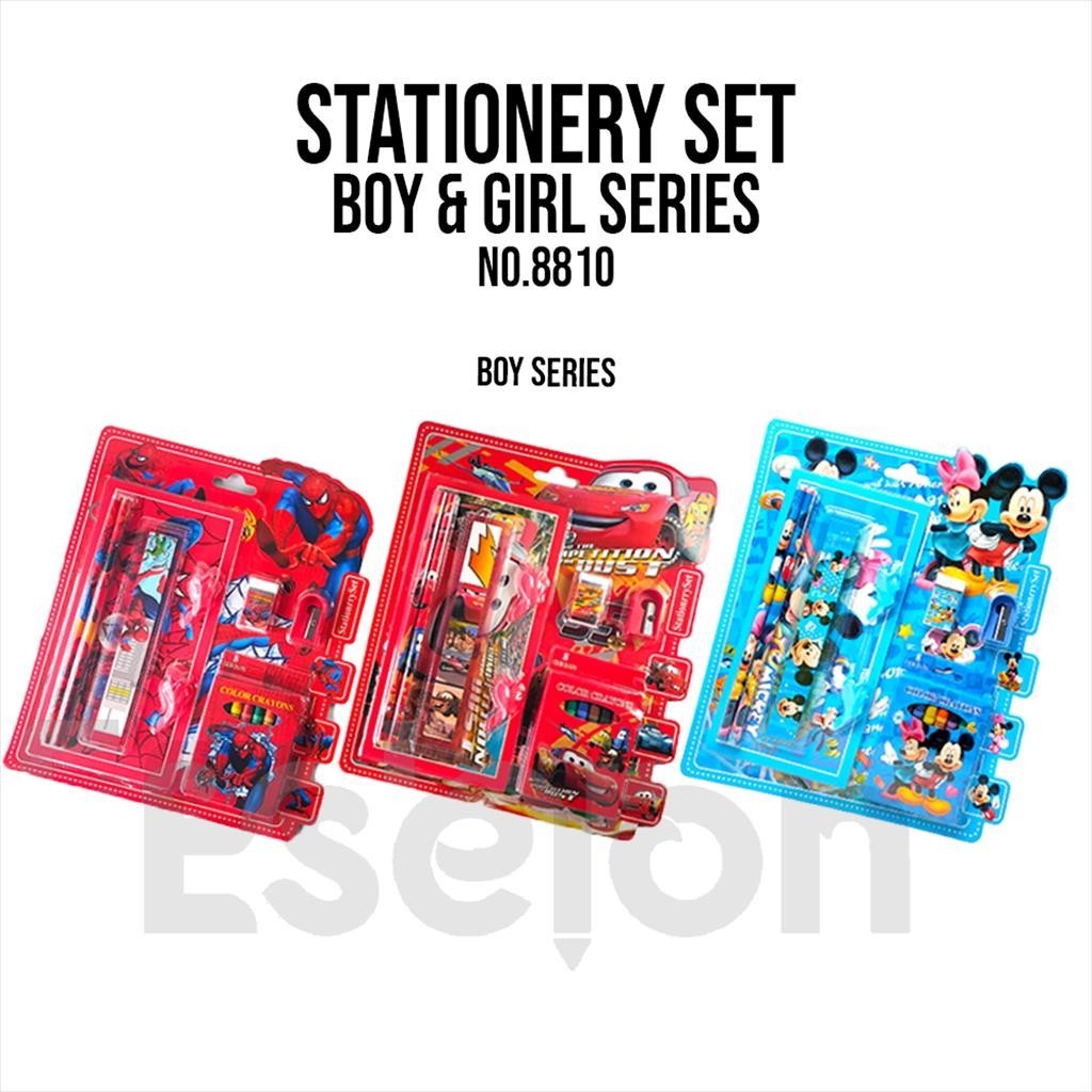 

[ES.JKT] Stationery Paket alat tulis 9in1mewarnai/ Alat tulis set / paket alat tulis karakter / Stationery set 8810