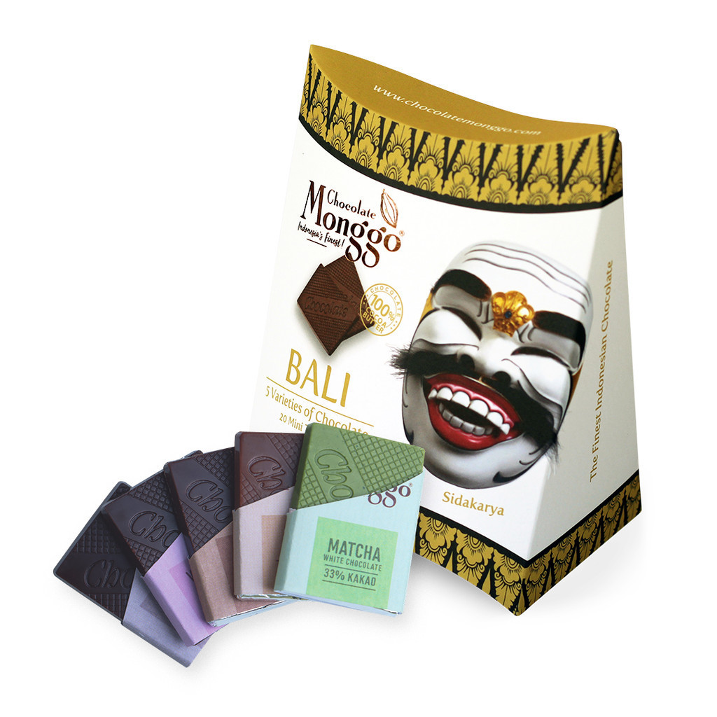 

Bali Chocolate 5 varieties Sidakarya Box | Cokelat Monggo 20 x 5.5g | Coklat Oleh-oleh | Souvenir Gift