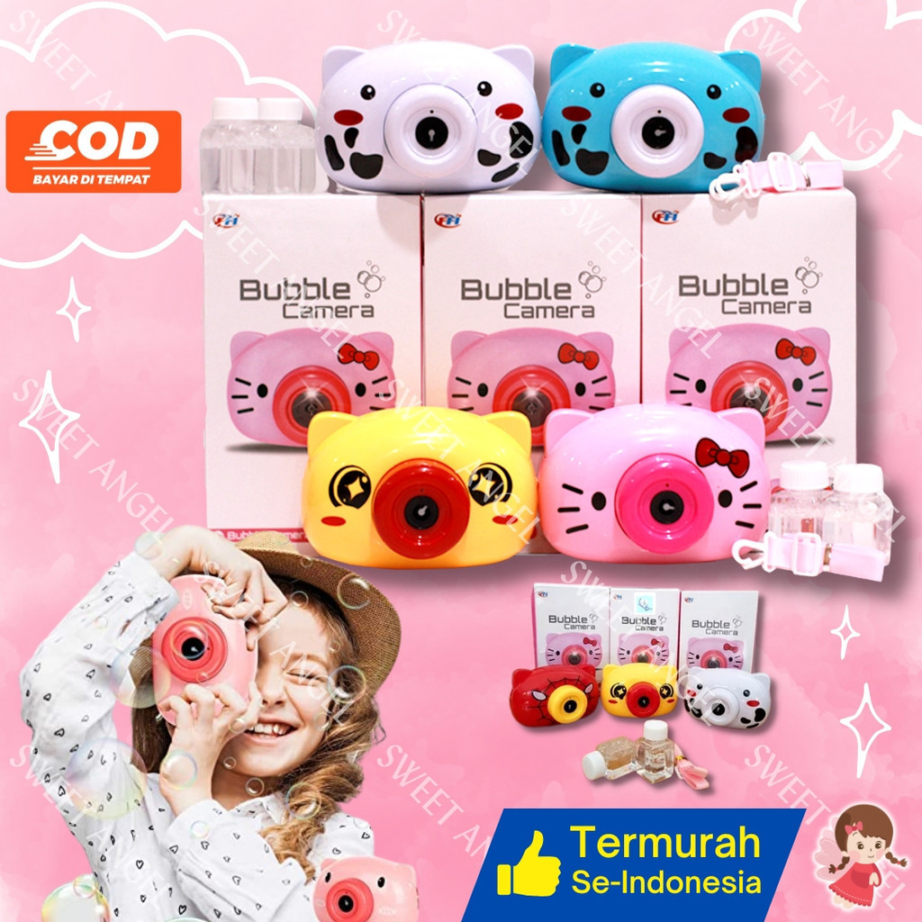 PROMO Mainan Bubble Camera Gelembung Kamera SABUN KARAKTER SPIDERMAN HELLO KITTY DORAEMON TIGER (FU 