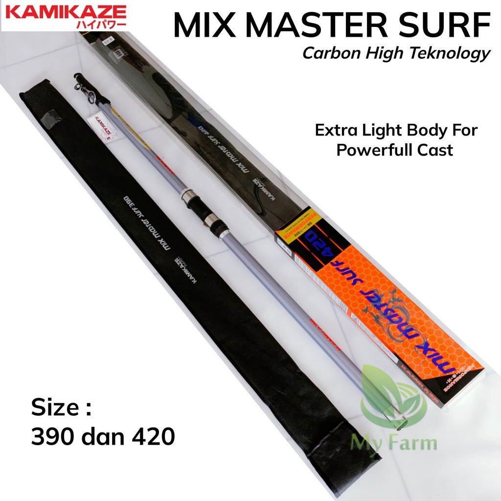 Kamikaze Joran Pancing Antena Mix Master Surf 360 390 Dan 420 Cm Bahan Carbon /Joran Telescopic Surf