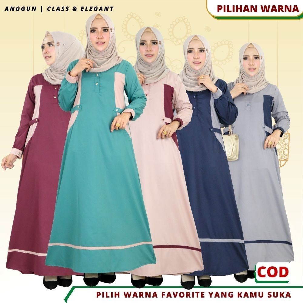 Baju Gamis Wanita Remaja Terbaru Bahan Katun Toyobo Premium Adem Kode B1