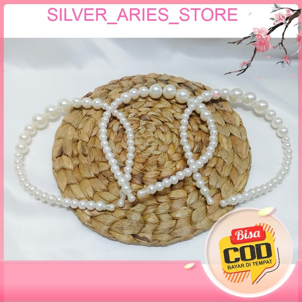 Silver Aries (COD). Bando rambut korea mutiara / Bando Hijab Mutiara