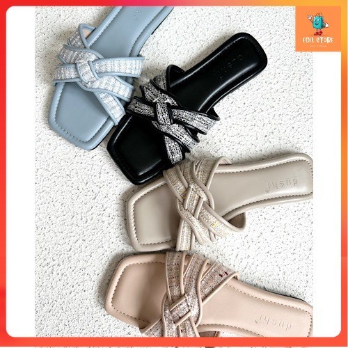 Sandal Flat Wanita / DUSHI Bella Flat - Sandal tali teplek flat wanita