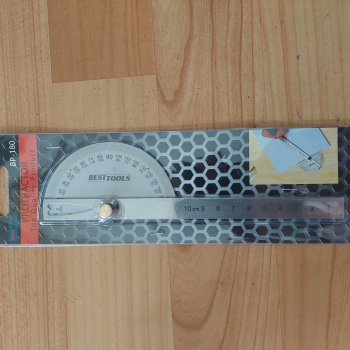 

PROMO!! -Penggaris Busur Derajat Protector Stainless Steel 10cm 180 Derajat - 145mm