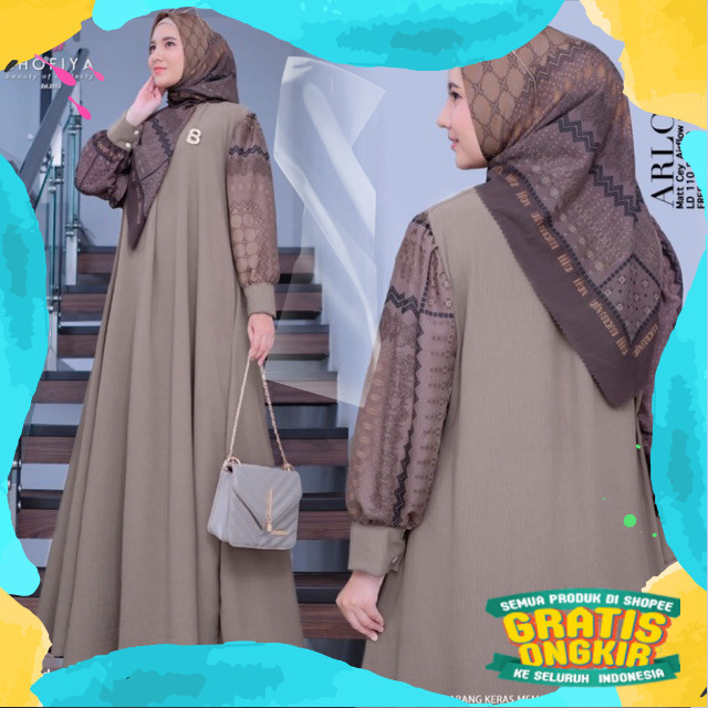 [NEW] GAMIS DRESS FREE JILBAB ARLOVA STANDAR DAN JUMBO BY SHOFIYA // FASHION MUSLIM KEKINIAN // ENZY