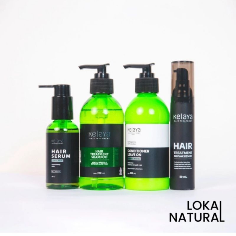 ASLI (PAKET LENGKAP) kelaya hair treatment shampo serum kemiri conditioner