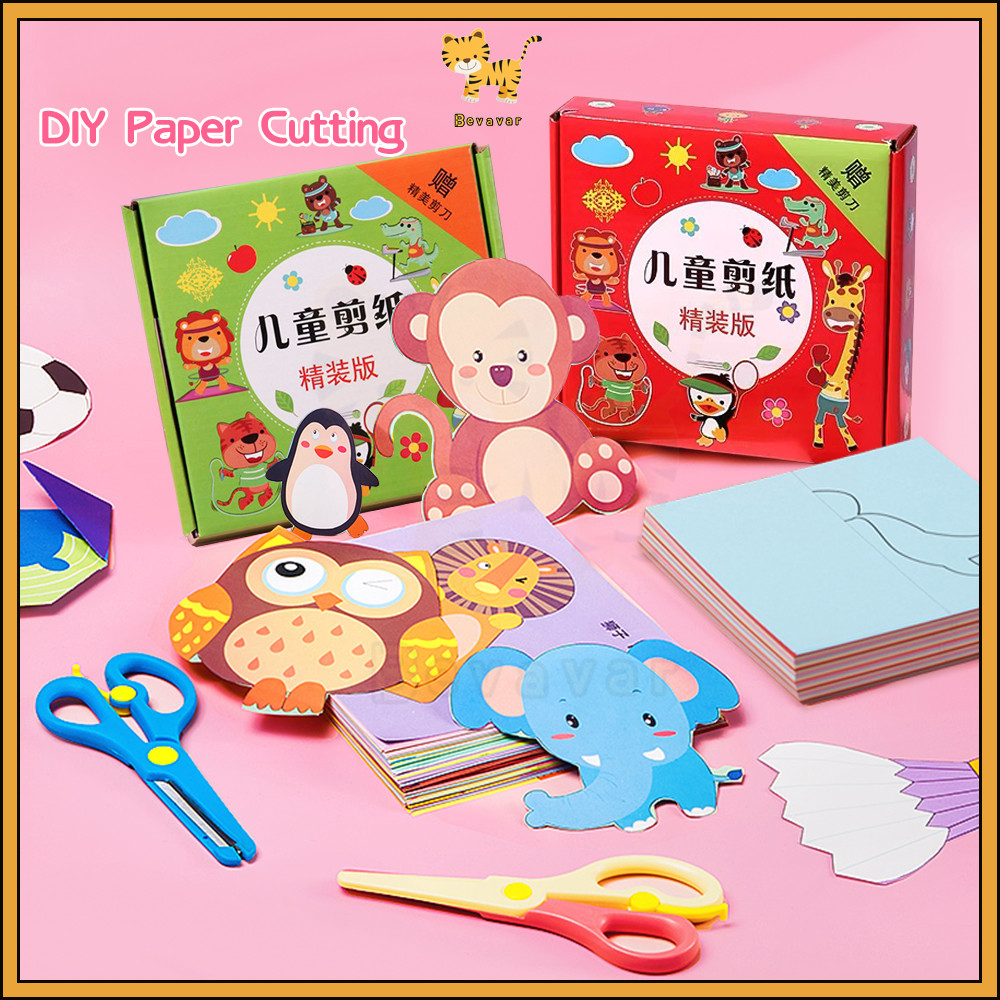 ID Bevavar Mainan DIY Paper Cut /aktivitas menggunting anak/Mainan Gunting Kertas Anak/Latihan Mengg