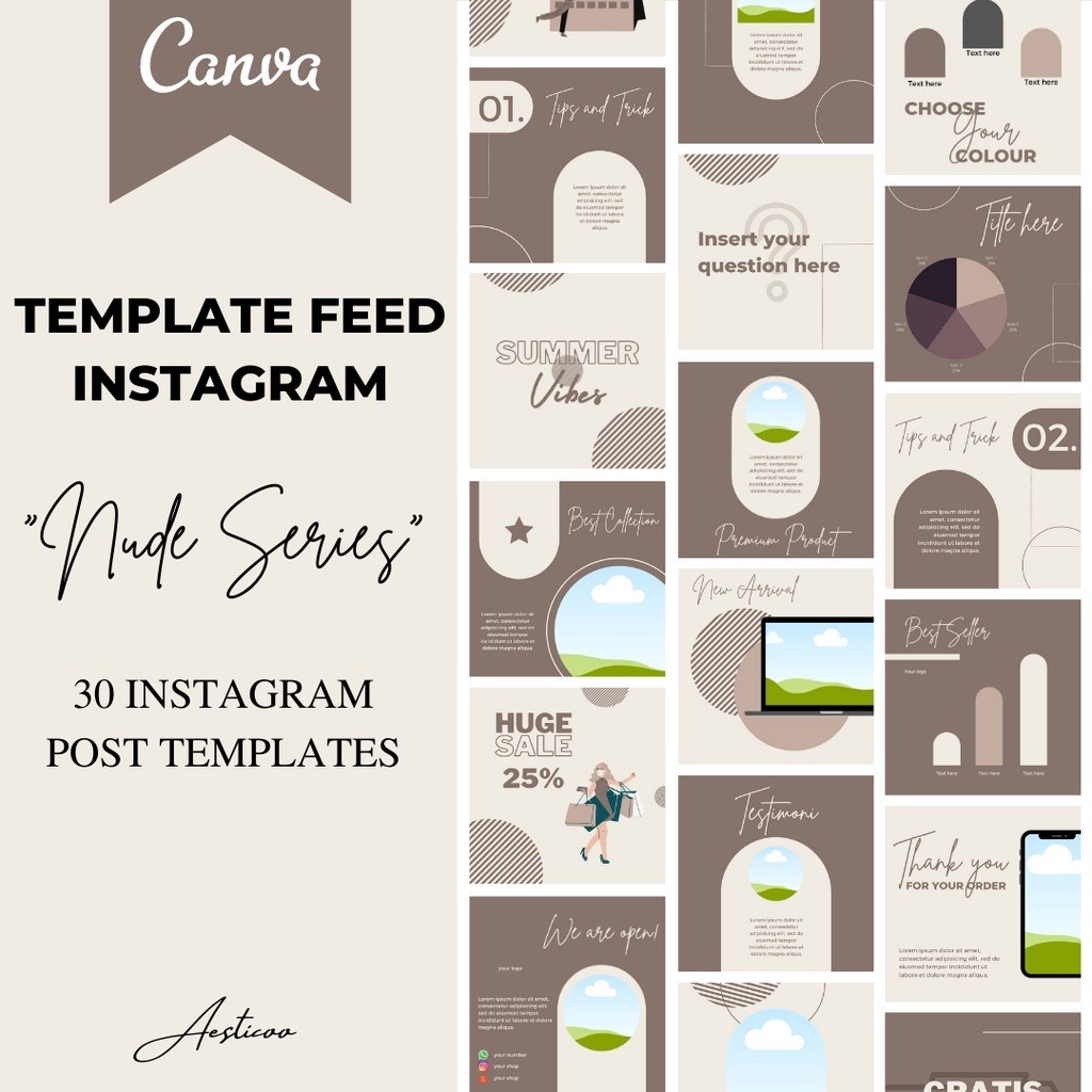 DESAIN TEMPLATE CANVA FEED POST INSTAGRAM | SERIES A