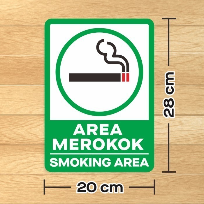 

Sticker Sign Area Merokok Stiker Marka Label Vinyl Smoking Area