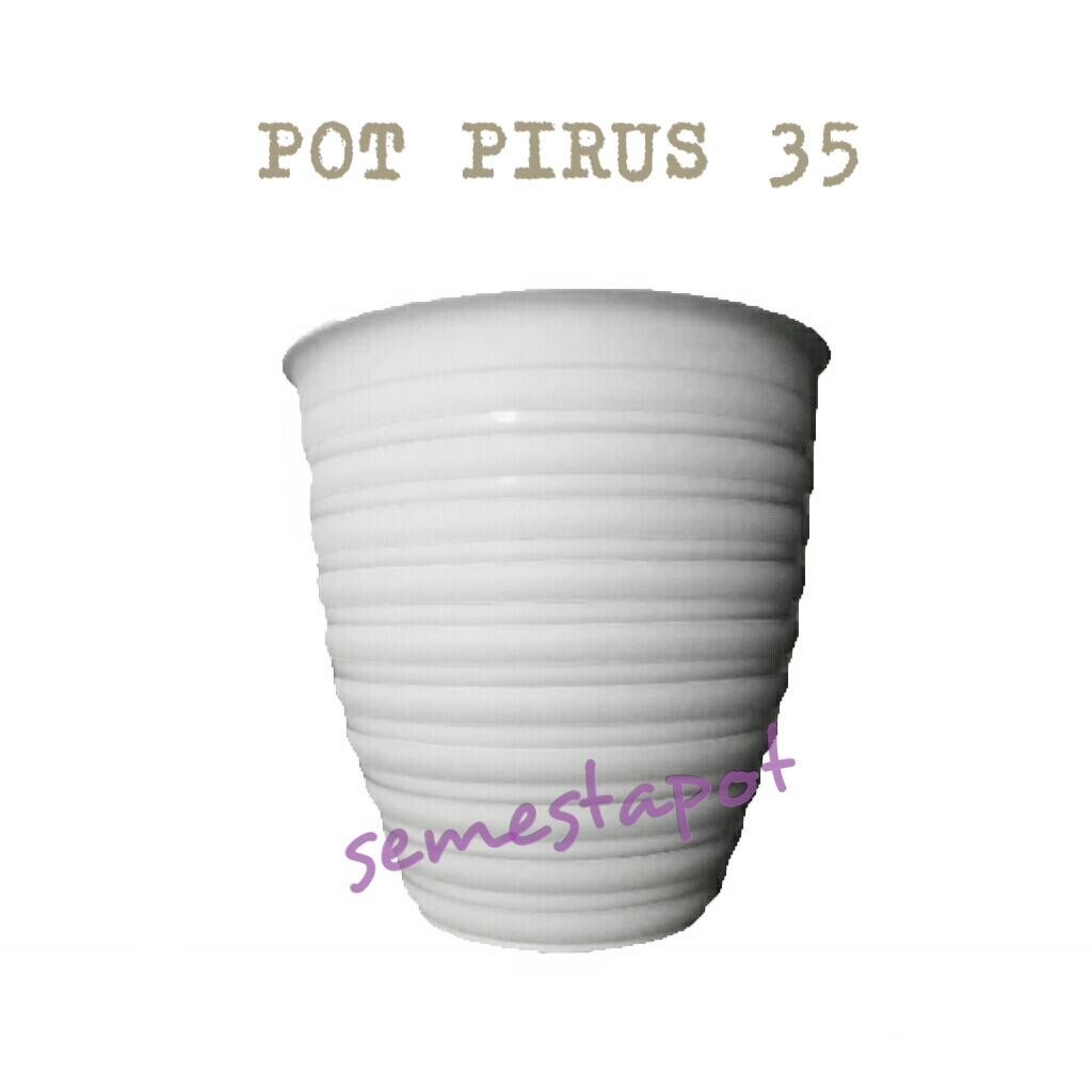 6 PCS Pot Tawon Pirus 35 Putih Setengah Lusin Pot Plastik Bunga Tanaman