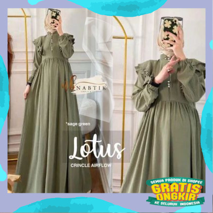 LOTUS DRESS CRINKLE AIRFLOW/DRESS MURAH/GAMIS SIMPEL/pink fanta